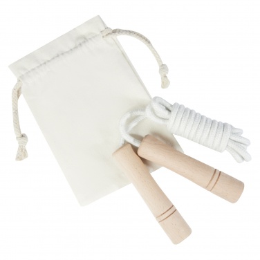 Logotrade business gift image of: Denise wooden skipping rope in cotton pouch