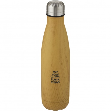 Logo trade promotional product photo of: Cove 500 ml vacuum insulated stainless steel bottle with wood print