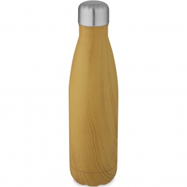 Logo trade promotional gifts image of: Cove 500 ml vacuum insulated stainless steel bottle with wood print