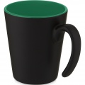 Oli 360 ml ceramic mug with handle, Green / Solid black