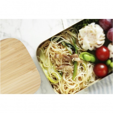 Logo trade promotional gift photo of: Tite stainless steel lunch box with bamboo lid