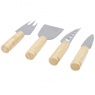 Logo trade corporate gift photo of: Cheds 4-piece bamboo cheese set