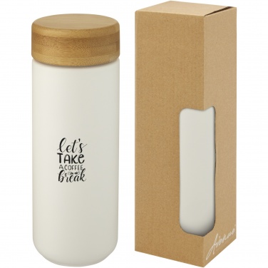 Logo trade advertising product photo of: Lumi 300 ml ceramic tumbler with bamboo lid