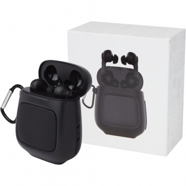 Logo trade promotional giveaway photo of: Remix auto pair True Wireless earbuds and speaker