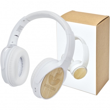 Logo trade advertising product photo of: Athos bamboo Bluetooth® headphones with microphone