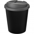 Americano® Espresso Eco 250 ml recycled tumbler with spill-proof lid, Solid black / Grey