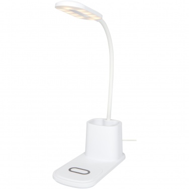 Logo trade promotional merchandise photo of: Bright desk lamp and organizer with wireless charger