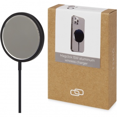 Logo trade business gifts image of: Magclick 15W aluminium wireless charger