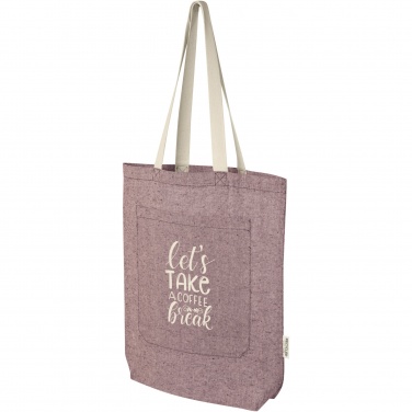 Logo trade promotional gift photo of: Pheebs 150 g/m² recycled cotton tote bag with front pocket 9L