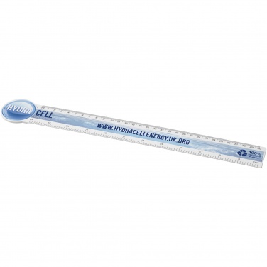 Logotrade promotional product picture of: Tait 30cm circle-shaped recycled plastic ruler