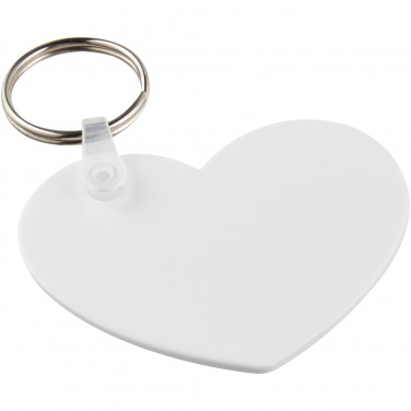 Logo trade promotional giveaways image of: Tait heart-shaped recycled keychain