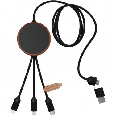 Logotrade promotional giveaway image of: SCX.design C40 5-in-1 rPET light-up logo charging cable and 10W charging pad