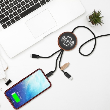 Logo trade promotional giveaways image of: SCX.design C40 5-in-1 rPET light-up logo charging cable and 10W charging pad