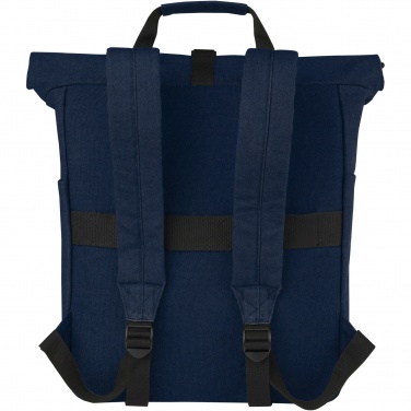 Logo trade advertising products image of: Joey 15” GRS recycled canvas rolltop laptop backpack 15L