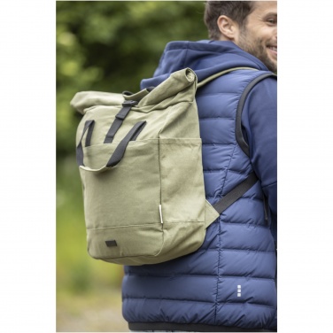 Logo trade corporate gift photo of: Joey 15” GRS recycled canvas rolltop laptop backpack 15L