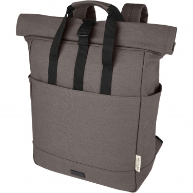 Logotrade promotional gift image of: Joey 15” GRS recycled canvas rolltop laptop backpack 15L