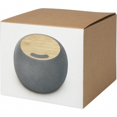 Logotrade corporate gift image of: Ecofiber bamboo/RPET Bluetooth® speaker and wireless charging pad
