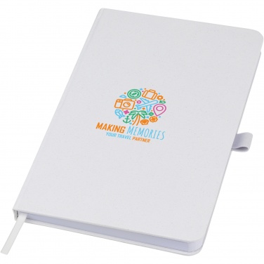 Logo trade promotional item photo of: Fabianna crush paper hard cover notebook
