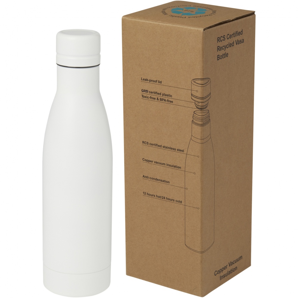 Logo trade corporate gifts picture of: Vasa 500 ml RCS certified recycled stainless steel copper vacuum insulated bottle