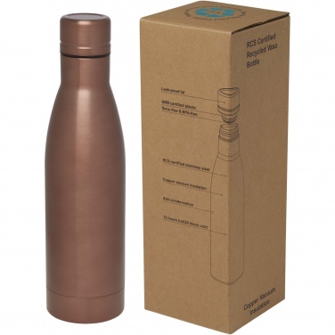 Logo trade promotional products image of: Vasa 500 ml RCS certified recycled stainless steel copper vacuum insulated bottle