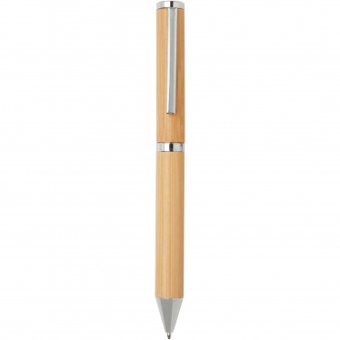 Logo trade corporate gifts image of: Apolys bamboo ballpoint and rollerball pen gift set 