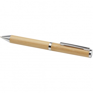 Logo trade promotional gifts image of: Apolys bamboo ballpoint and rollerball pen gift set 