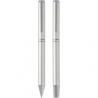 Logo trade business gift photo of: Lucetto recycled aluminium ballpoint and rollerball pen gift set