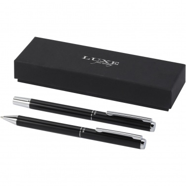 Logotrade promotional giveaway image of: Lucetto recycled aluminium ballpoint and rollerball pen gift set