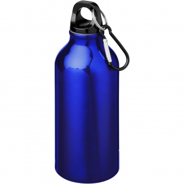 Logo trade promotional merchandise photo of: Oregon 400 ml RCS certified recycled aluminium water bottle with carabiner