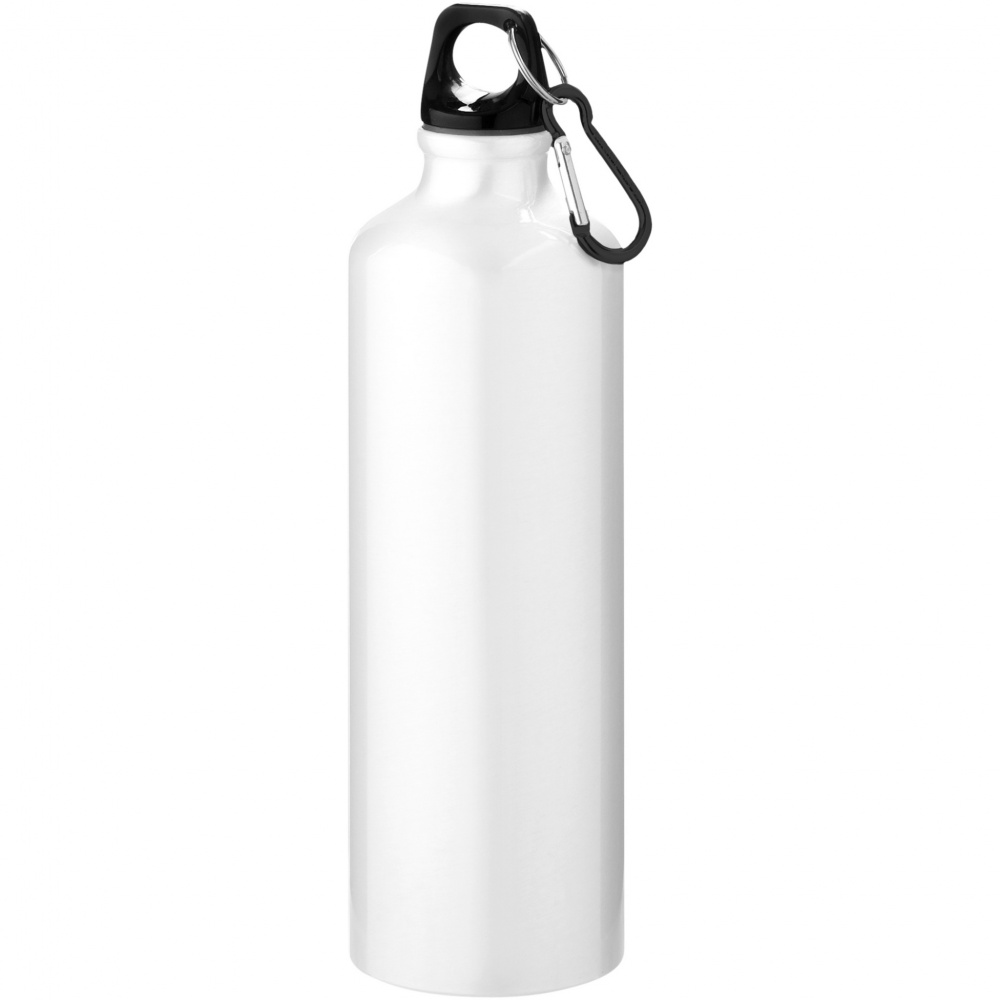 Logotrade corporate gift image of: Oregon 770 ml RCS certified recycled aluminium water bottle with carabiner