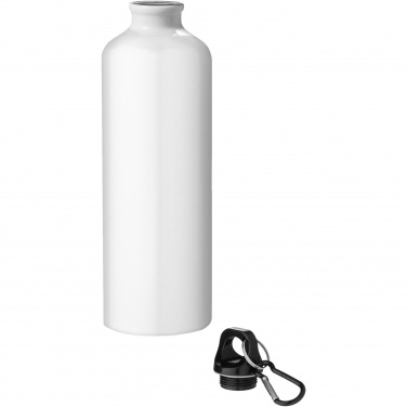 Logotrade promotional gift image of: Oregon 770 ml RCS certified recycled aluminium water bottle with carabiner