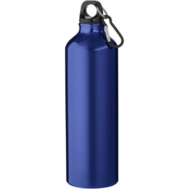 Logo trade promotional item photo of: Oregon 770 ml RCS certified recycled aluminium water bottle with carabiner