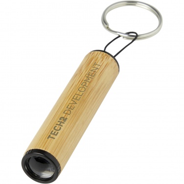 Logo trade promotional gift photo of: Cane bamboo key ring with light