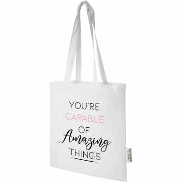 Logo trade advertising product photo of: Madras 140 g/m2 GRS recycled cotton tote bag 7L