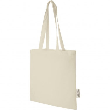 Logo trade corporate gifts picture of: Madras 140 g/m2 GRS recycled cotton tote bag 7L