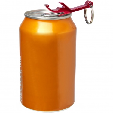 Logo trade promotional merchandise picture of: Tao RCS recycled aluminium bottle and can opener with keychain 