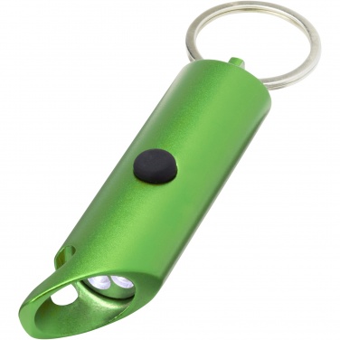 Logo trade promotional item photo of: Flare RCS recycled aluminium IPX LED light and bottle opener with keychain