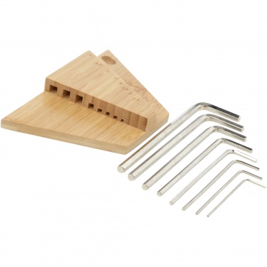 Logo trade business gifts image of: Allen bamboo hex key tool set