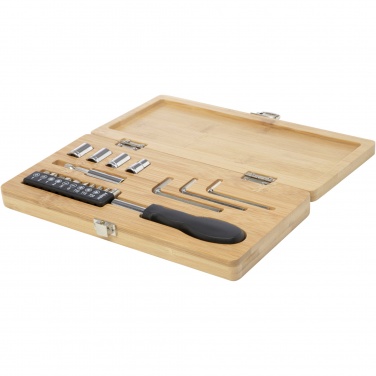 Logo trade corporate gift photo of: Rivet 19-piece bamboo/recycled plastic tool set