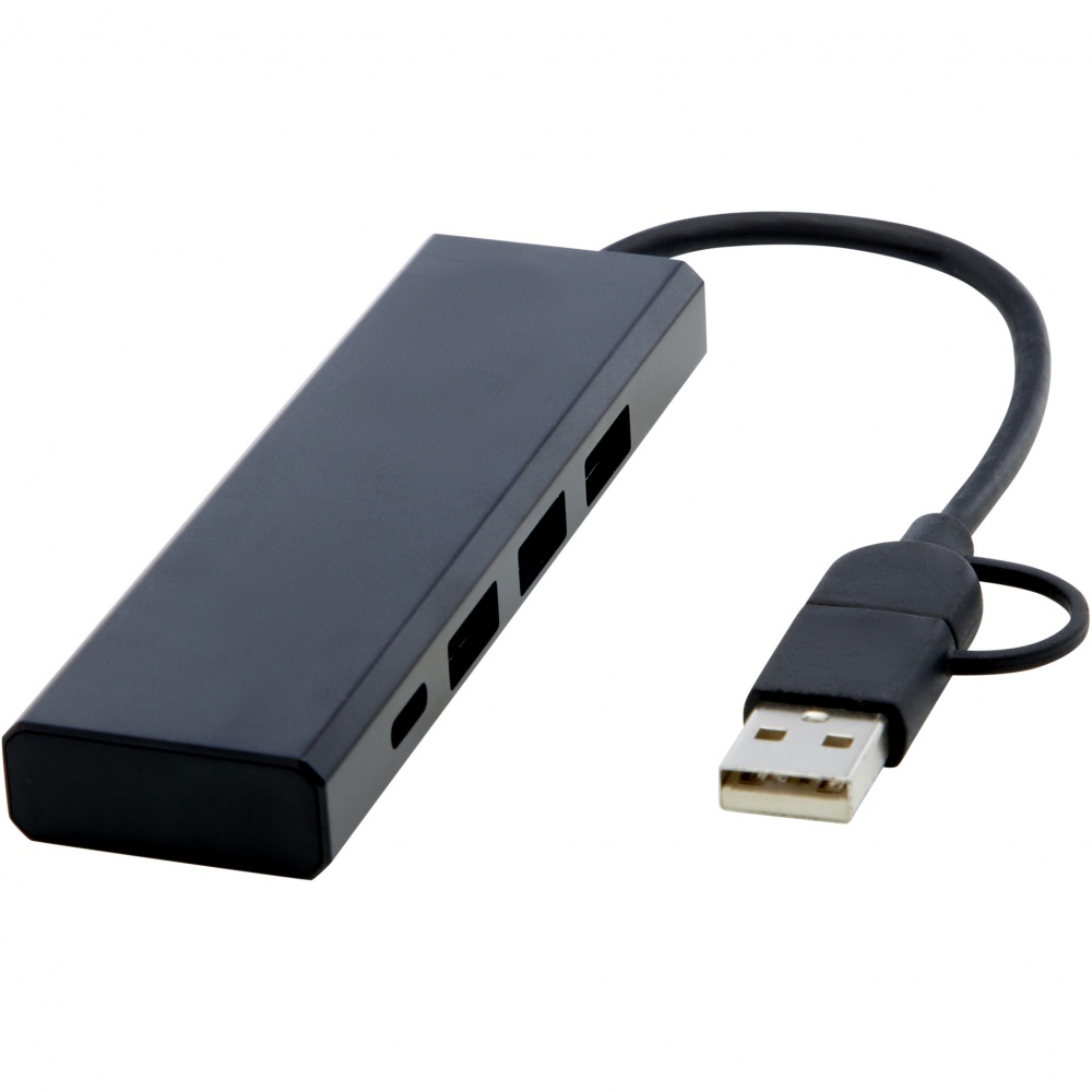 Logo trade promotional merchandise photo of: Rise RCS recycled aluminium USB 2.0 hub