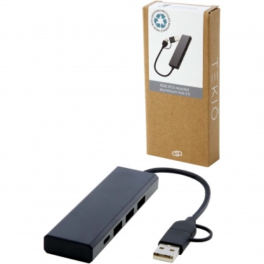 Logotrade promotional item image of: Rise RCS recycled aluminium USB 2.0 hub