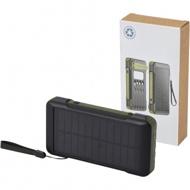 Logotrade corporate gift image of: Soldy 10.000 mAh RCS recycled plastic solar dynamo power bank 