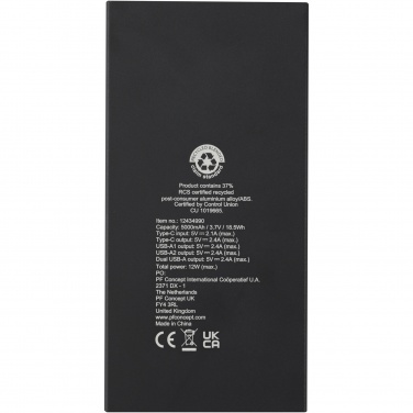 Logo trade promotional product photo of: Connect 5000 mAh recycled aluminium power bank 