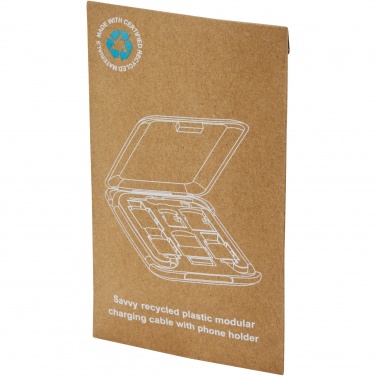 Logotrade corporate gift picture of: Savvy recycled plastic modular charging cable with phone holder