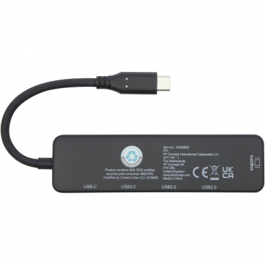 Logotrade promotional product picture of: Loop RCS recycled plastic multimedia adapter USB 2.0-3.0 with HDMI port