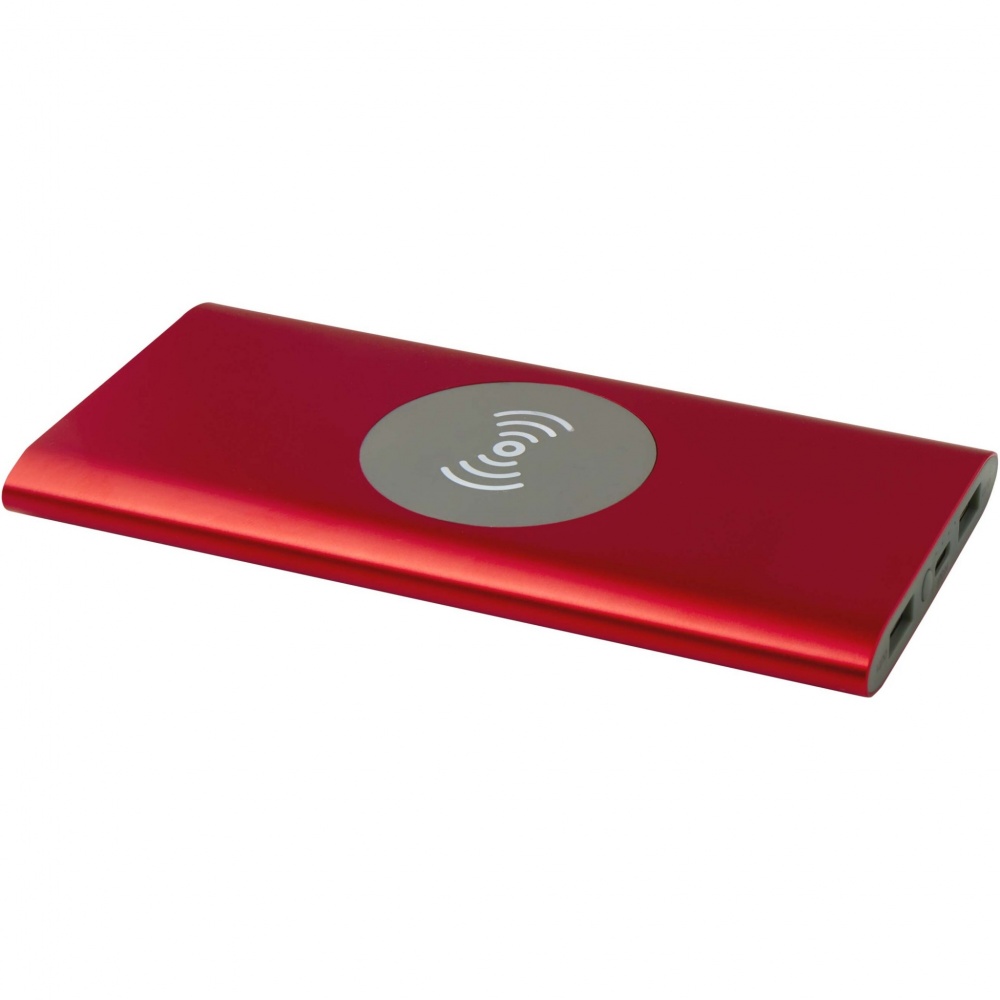 Logo trade promotional item photo of: Juice 8000 mAh Type-C recycled aluminium wireless power bank