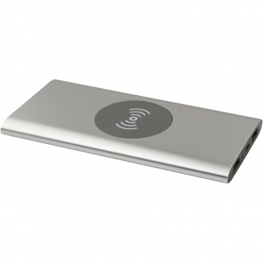 Logo trade promotional items image of: Juice 8000 mAh Type-C recycled aluminium wireless power bank