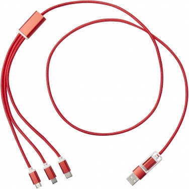 Logo trade promotional gifts image of: Versatile 5-1 recycled aluminium charging cable