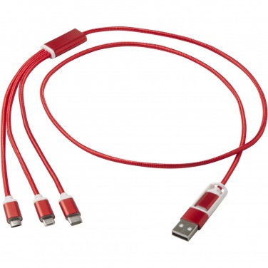 Logo trade corporate gifts image of: Versatile 5-1 recycled aluminium charging cable
