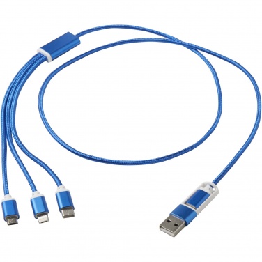 Logo trade promotional gifts image of: Versatile 5-1 recycled aluminium charging cable